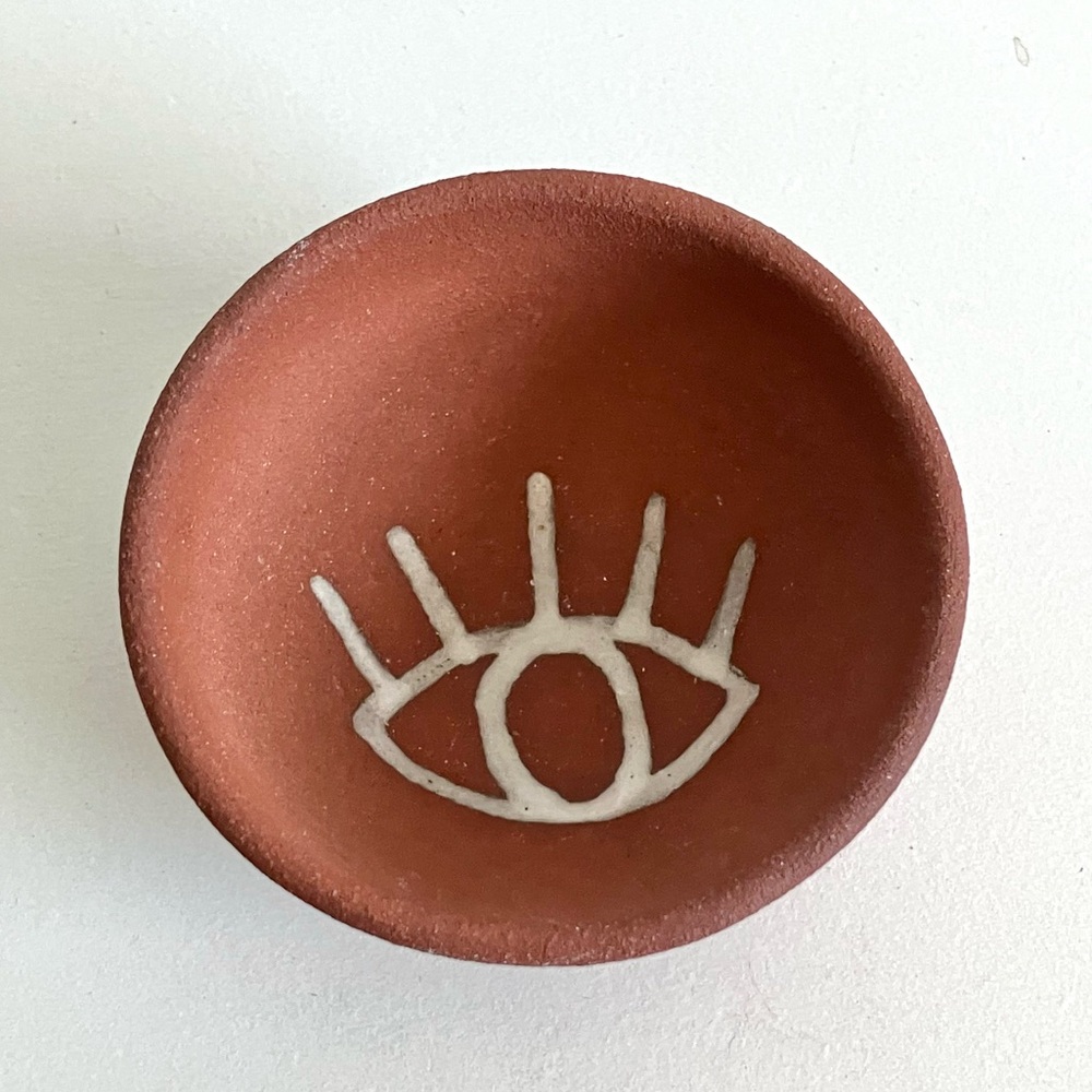 HANDMADE Ceramic Evil Eye Trinket / Ring Dish